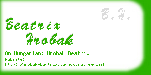 beatrix hrobak business card